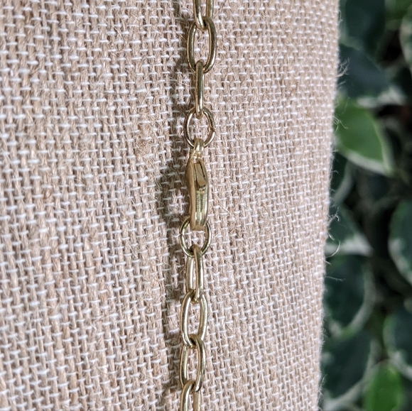 5/$18 Gem Stone Chain Gold Colored Metal Necklace - Picture 6 of 8